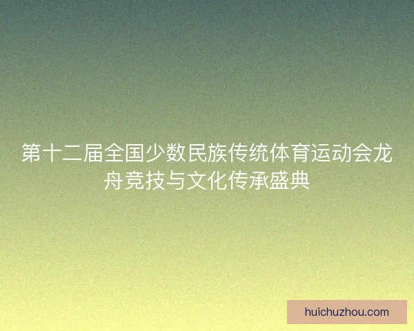 第十二届全国少数民族传统体育运动会龙舟竞技与文化传承盛典