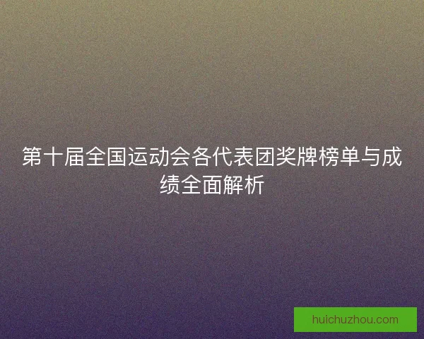 第十届全国运动会各代表团奖牌榜单与成绩全面解析